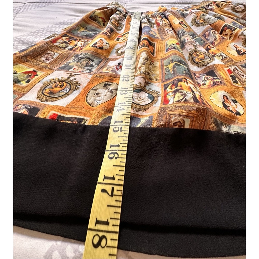 ANTIPODIUM London 100% Silk Mini Skirt "Exclusive Print" Renaissance Art US 6 - Picture 6 of 15